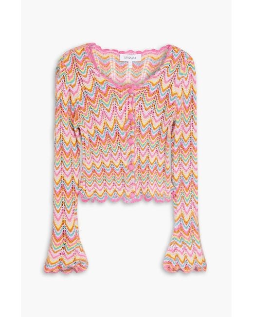 10 Crosby Derek Lam Pink Cropped Crochet Cardigan