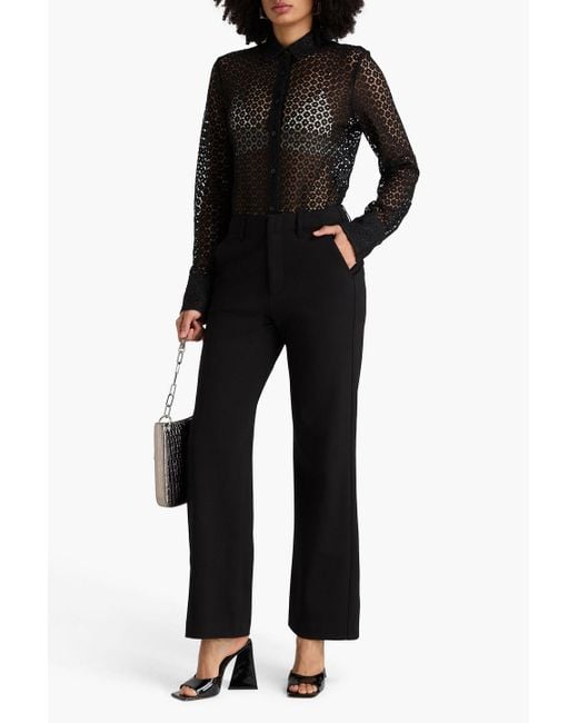 Rag & Bone Black Shea Ponte Straight-Leg Pants