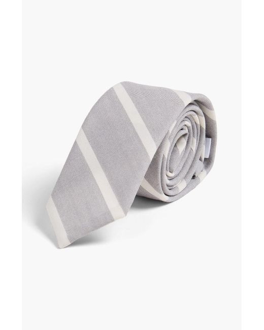 Thom Browne Gray Striped Wool-Jacquard Tie for men
