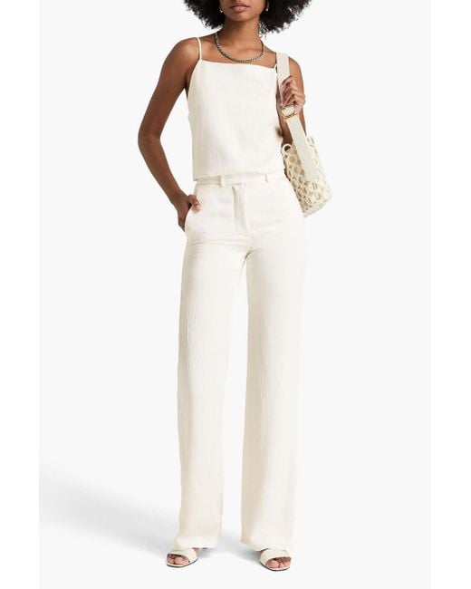 Joseph Natural Morissey Crinkled-satin Straight-leg Pants