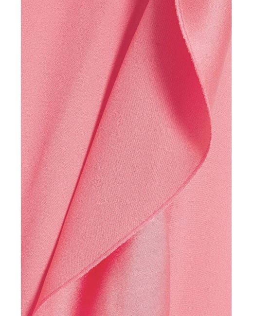 RED Valentino Pink Pussy-bow Ruffled Satin-crepe Mini Dress