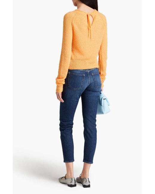 Acne Orange Pullover aus lametta
