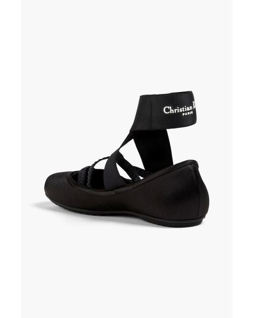 Dior Black Shade Satin Ballet Flats