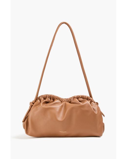 Mansur Gavriel Brown Cloud Mini Leather Clutch