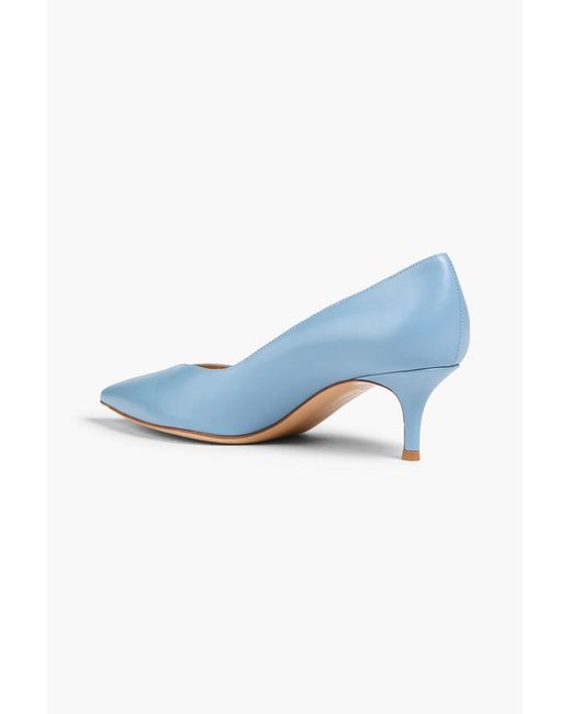 Gianvito Rossi Blue Paris 85 Leather Pumps