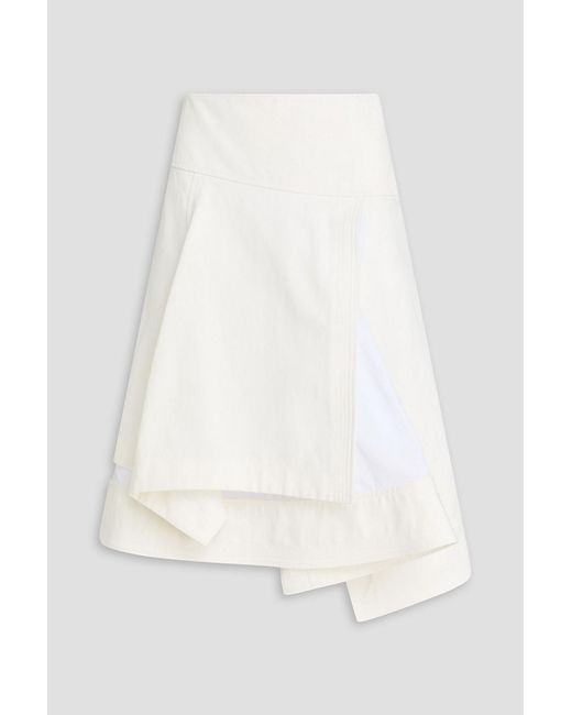 3.1 Phillip Lim White Layered Cotton-Canvas Midi Skirt