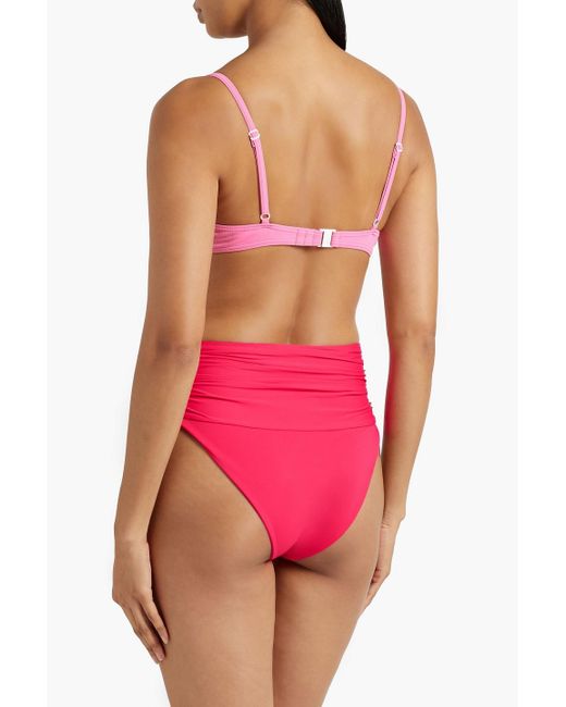 Magda Butrym Pink Twist-front High-rise Bikini Briefs