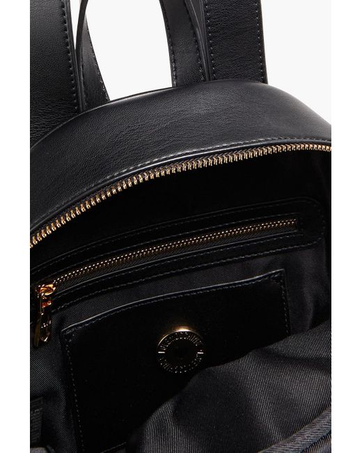 Love Moschino Black Embellished Quilted Faux Leather Backpack