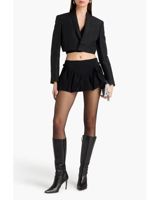 Mugler Black Crepe Mini Skirt