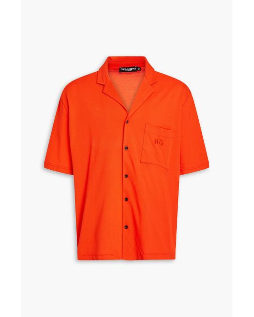 Dolce & Gabbana Orange Cotton-piqué Shirt for men