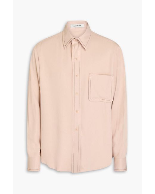 Sandro Pink Satin Shirt for men