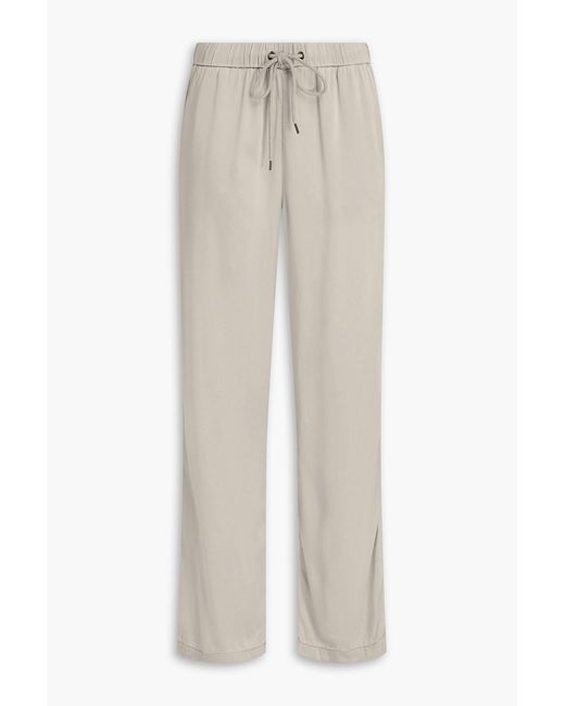 James Perse White Washed Cupro And Modal-Blend Straight-Leg Pants