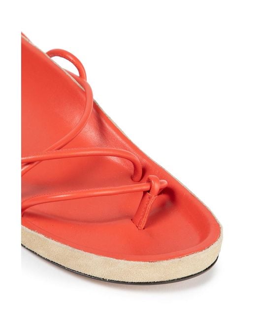 Isabel Marant Red Enador Leather Sandals