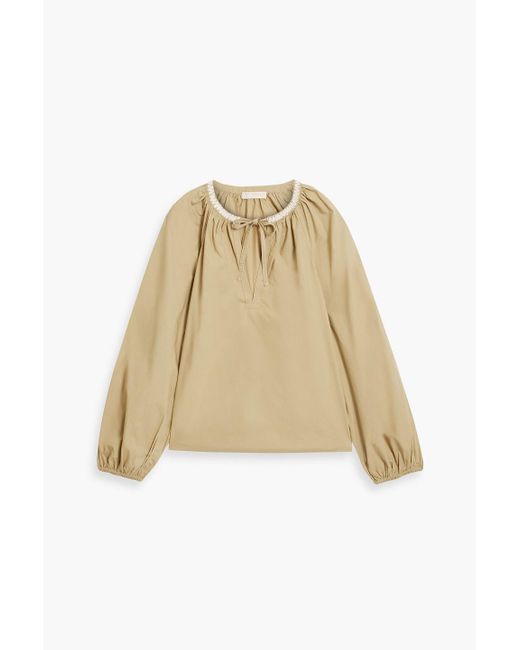 Ulla Johnson Natural Agatha Cotton-Poplin Blouse