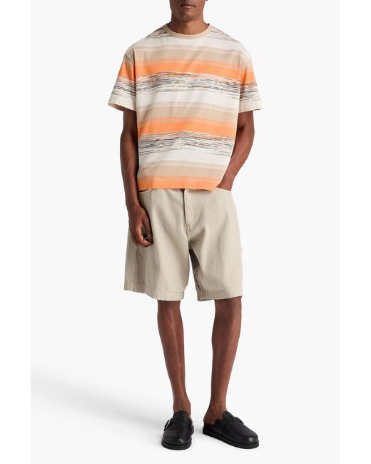 Missoni Orange Striped Cotton-Jersey T-Shirt for men