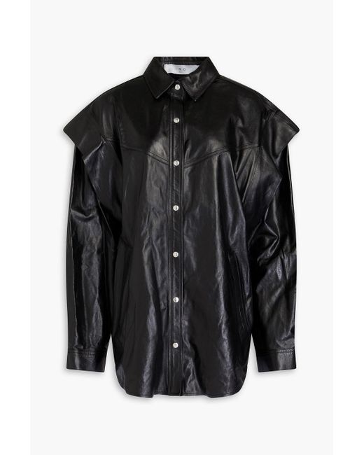 IRO Black Leather Shirt
