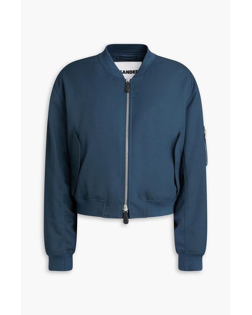 Jil Sander Blue Twill Bomber Jacket for men