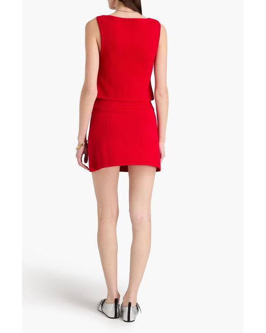 Sandro Red Stretch-Knit Top