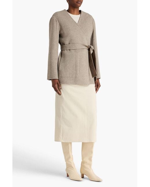 Theory Natural Convertible Wool And Cashmere-blend Jacket