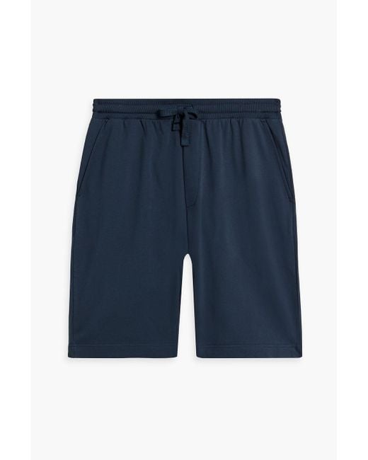 Hamilton and Hare Blue French Cotton-terry Drawstring Shorts for men