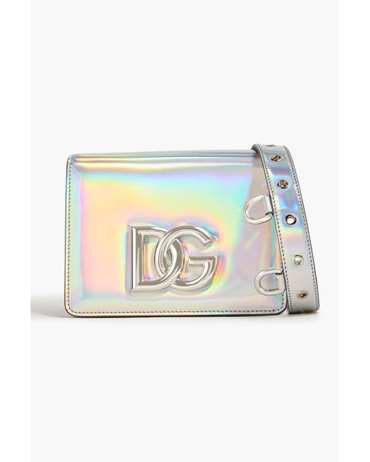 Dolce & Gabbana Metallic Holographic Leather Shoulder Bag