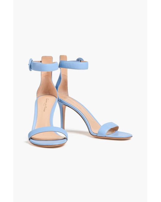 Gianvito Rossi Blue Portofino 85 Leather Sandals