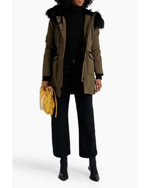 Rudsak Green Faux Fur-trimmed Shell Hooded Down Parka
