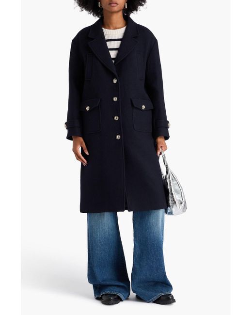 Sandro Blue Felt Coat