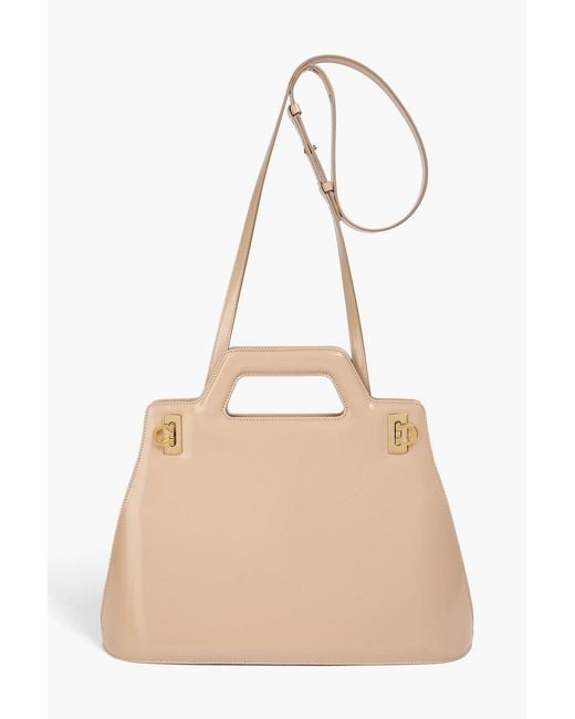Ferragamo Natural Wanda Leather Tote