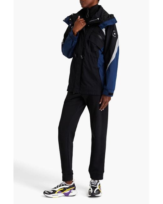 Adidas By Stella McCartney Blue Appliquéd Shell Hooded Jacket