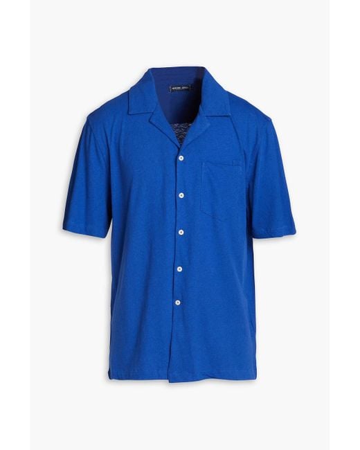 Frescobol Carioca Blue Angelo Cotton And Linen-blend Jersey Shirt for men