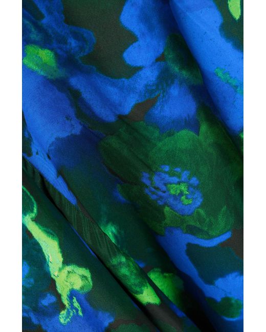 Stine Goya Blue Oriza Printed Crepe Midi Dress