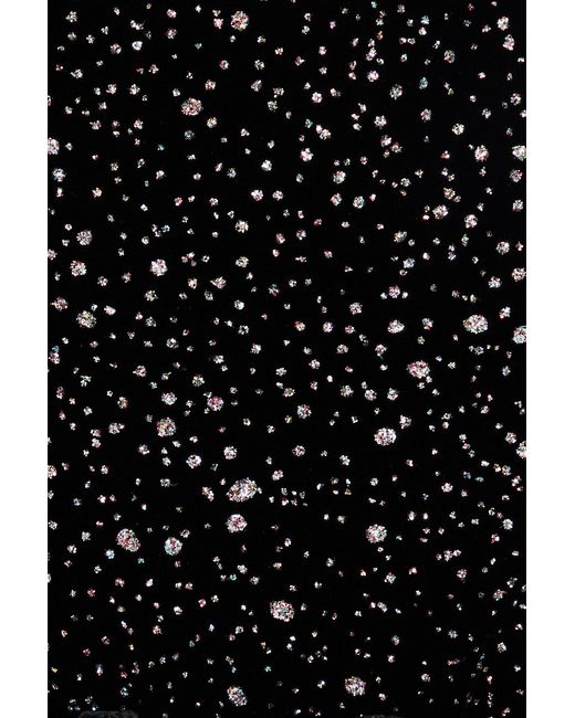 Costarellos Black Belted Glittered Vlevet Maxi Dress