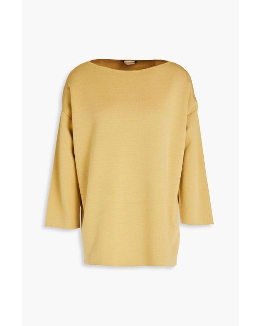 Gentry Portofino Yellow Silk And Cotton-blend Sweater