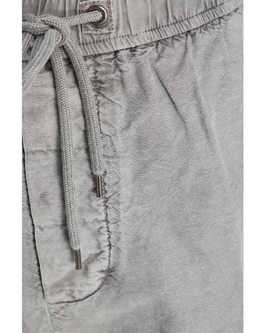 James Perse Gray Cotton And Hemp-blend Drawstring Shorts for men