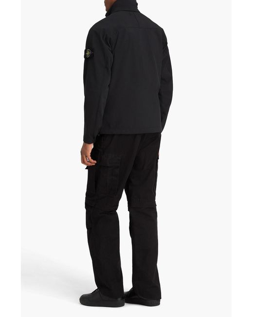 Stone Island Black Logo-Appliquéd Neoprene Jacket for men