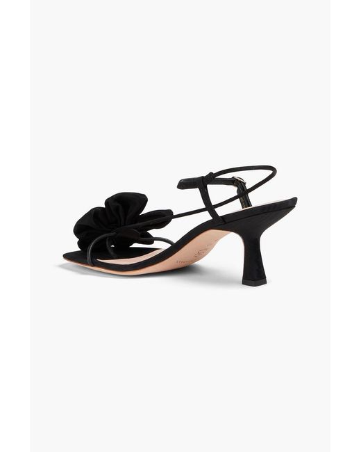 Loeffler Randall Black Frank 70 Floral-appliquéd Ottoman Sandals