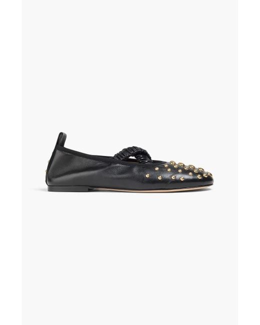Wandler Black June Studded Leather Ballet Flats