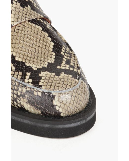 Ganni Multicolor Snake-effect Leather Loafers