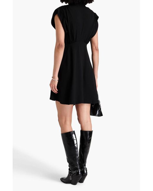 IRO Black Cutout Crepe Mini Dress