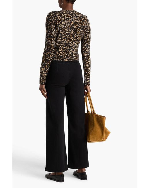 FRAME Black Jetset High-Rise Wide-Leg Jeans