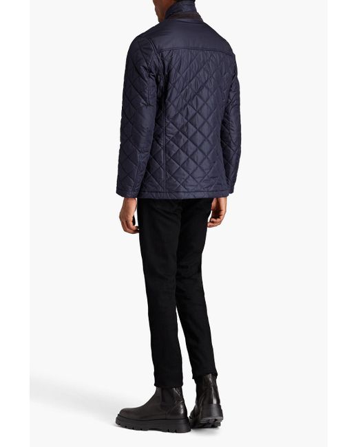 Dolce & Gabbana Blue Embellished Quilted Shell Field Jacket for men