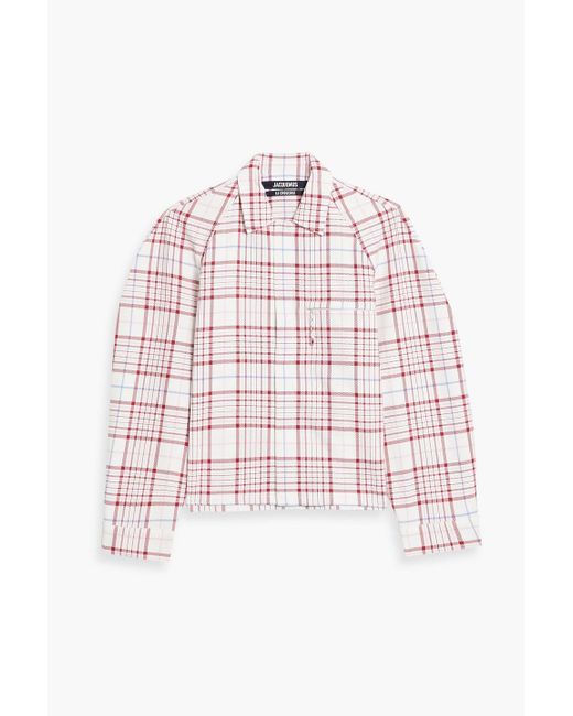 Jacquemus Pink Criollo Checked Cotton-Jacquard Overshirt for men