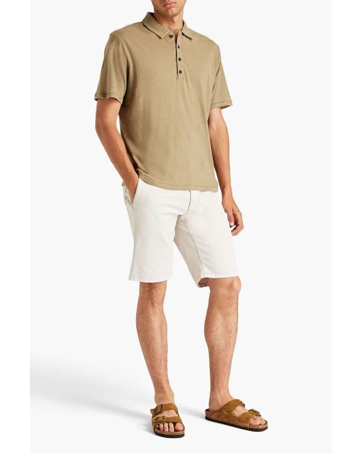 Rag & Bone Natural Mercer Linen And Cotton-blend Jersey Polo Shirt for men