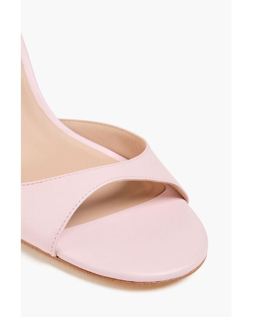 Stuart Weitzman Pink Isla 75 Leather Sandals