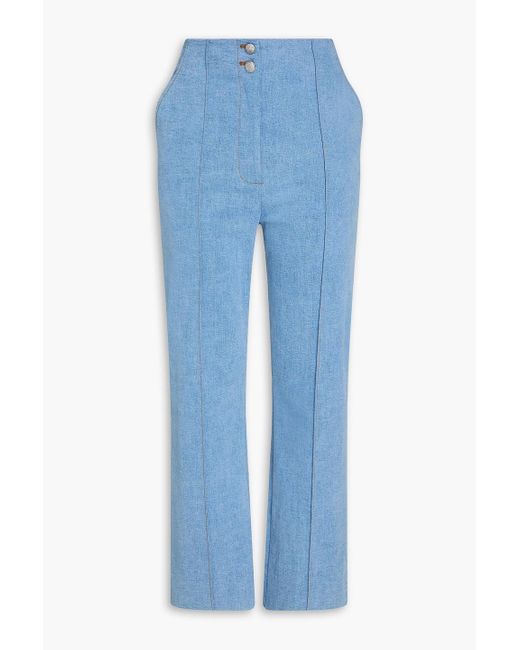 Veronica Beard Blue Kean High-Rise Bootcut Jeans