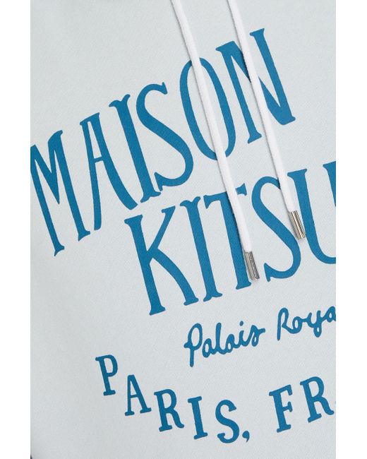 Maison Kitsuné Hoodie aus baumwollfrottee mit print in Gray für Herren