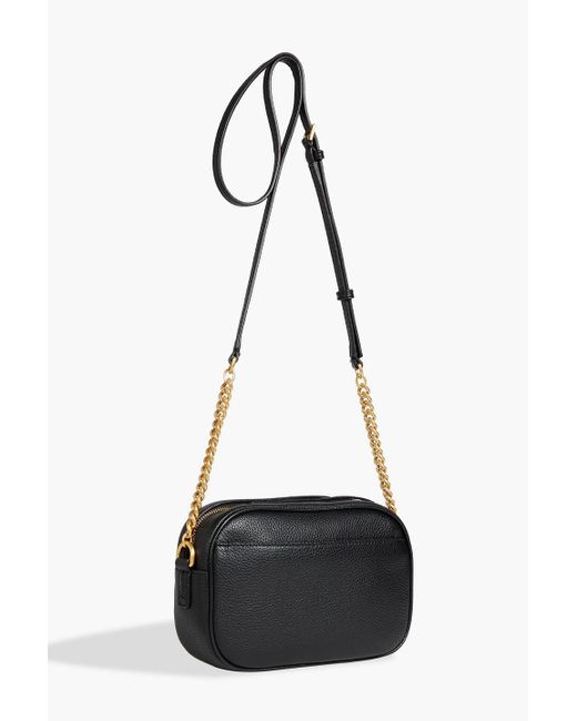 Tory Burch Black Mcgraw Pebbled-Leather Cross-Body Bag