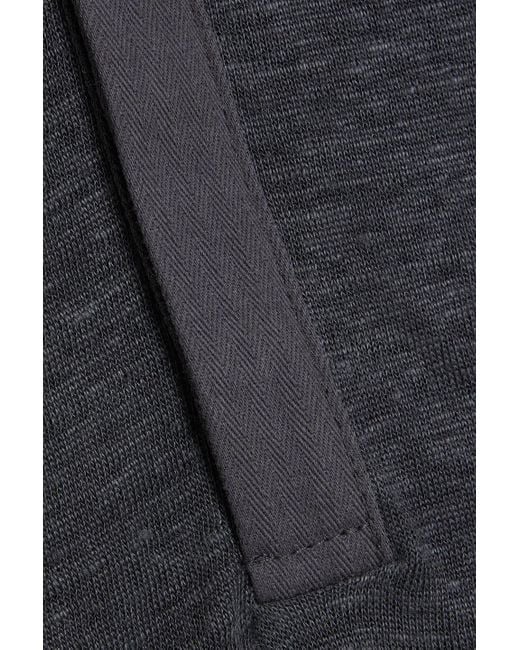Onia Black Linen Polo Shirt for men