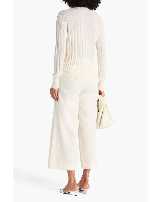 Joseph White Cardigan aus rippstrick